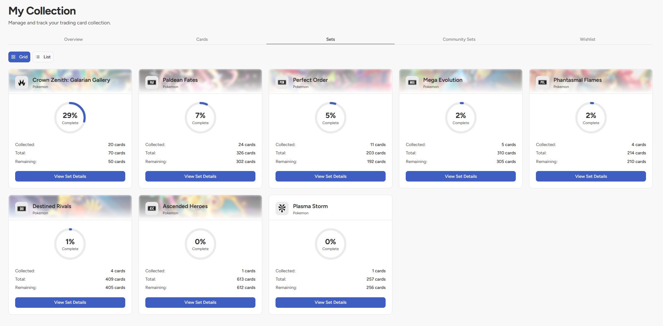 Placeholder for detailed collection metrics preview